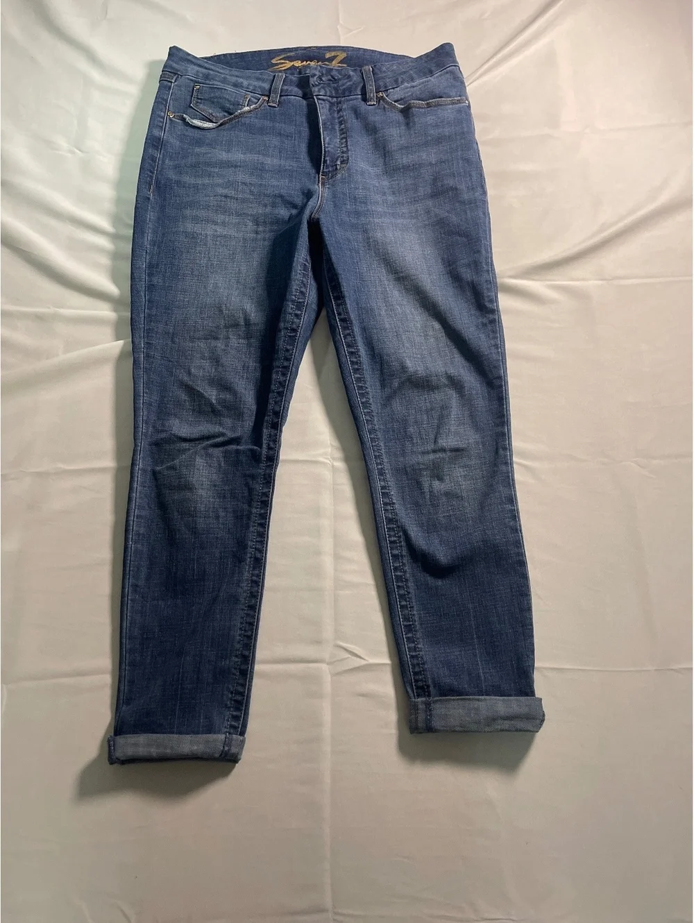 Women’s Size 14 Seven7 High Rise Cuffed Skinny Jeans - Picture 1 of 6
